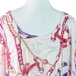 Cal Style Y2K Nautical Anchor Rhinestone Tunic Dress USA Made‎ Womens L Retro